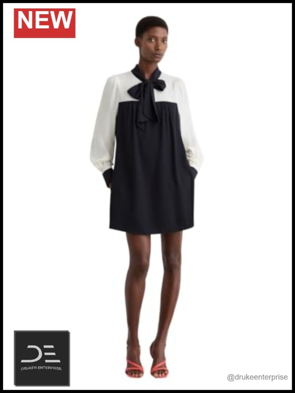 Sheer Sleeved Shift Dress